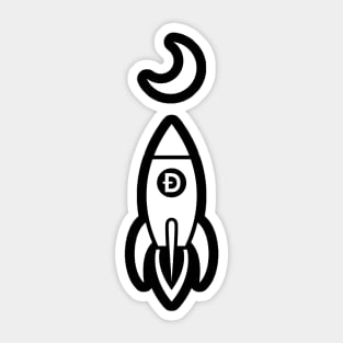 Dogecoin Rocket to the Moon Sticker